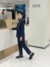 DOMIAMIAKIDS新中式男童西裝套裝兒童西服國潮風男寶主持生日宴禮服演出服 藏青色刺繡西裝5件套 150 （身高140-150）［體重66-75斤］ 曬單實拍圖