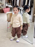 幼歌（YOUGE）嬰幼兒冬季新款純棉柔軟半高領(lǐng)毛衣寶寶親膚保暖上衣潮 淺杏 90 cm 曬單實(shí)拍圖