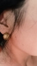 微奢妙珠5D黃金拉絲球球耳釘女999足金珠珠耳環(huán)個(gè)性新款金珠耳飾女友禮物 小版拉絲球耳釘 一對約4.5克 曬單實(shí)拍圖