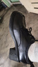 ZHR頭層牛皮單鞋女通勤風(fēng)粗跟系帶女鞋工作職業(yè)樂(lè )福皮鞋女KM07黑色35 曬單實(shí)拍圖