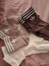 adidas經(jīng)典舒適三雙裝三條紋抗菌襪子男女阿迪達(dá)斯官方三葉草   奇妙白/影跡卡其棕/巖層深土地棕   M 曬單實(shí)拍圖