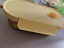 希樂扣高硼硅玻璃飯盒上班族飯盒微波爐冰箱保鮮盒橢圓琥珀二分隔840ml 曬單實拍圖