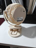 艾美特（AIRMATE）小風(fēng)扇桌面便攜式小型電風(fēng)扇充電辦公宿舍學(xué)生床頭夾扇臺夾扇 【2000毫安充電款/三檔】米白色 曬單實(shí)拍圖