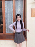 Teenie Weenie小熊女裝半身裙2025年秋季新款氣質(zhì)學(xué)院風(fēng)時髦百褶裙 深灰色 M 曬單實拍圖