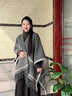 恒源祥2025新款秋冬季羊毛圍巾女加寬加厚超大U型保暖羊毛斗篷披肩外搭 深灰色 曬單實(shí)拍圖