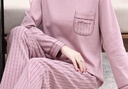 貓人（MiiOW）睡衣女士家居服中老年人媽媽婆婆中年女春秋款長(cháng)袖全棉加大碼套裝 20124# L 建議100-120斤 曬單實(shí)拍圖