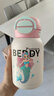 杯具熊（BEDDYBEAR）開(kāi)口笑雙飲蓋兒童保溫杯帶吸管水杯316鋼大容量保溫壺600ML美人魚(yú) 曬單實(shí)拍圖