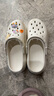 名創(chuàng)優(yōu)品（MINISO）洞洞鞋男女夏季外穿涼鞋防滑厚底踩屎感包頭涼拖鞋 白色+海洋星星 曬單實拍圖