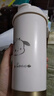 SZTAA保溫杯咖啡杯316不銹鋼陶瓷男女士吸管杯便攜車載水杯茶水分離杯 白色520ml咖啡杯 曬單實(shí)拍圖