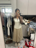 森馬（Semir）POLO衫女短款拼色插肩袖修身上衣小個子秋顯瘦套頭衫101524115003 曬單實拍圖