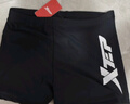 特步（XTEP）泳褲男款速干防尷尬男士泳衣平角游泳褲泳帽泳鏡三件全套游泳裝備 黑銀單泳褲 XL 建議110-130斤 曬單實(shí)拍圖