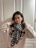慕雪辭圍巾女冬季韓系百搭秋冬格子學生男圍脖情侶保暖圍巾男千鳥格 千鳥格流蘇黑白色小板 曬單實拍圖