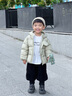 巴拉巴拉balaOne寶寶羽絨服三防男童冬裝女童連帽外套萌2025新款 灰豆綠小恐龍40924-白鴨絨 100 充絨量58g 曬單實(shí)拍圖