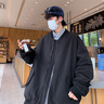 啄木鳥雙面穿棒球棉服男士外套秋冬季新款美式棉衣棉襖加厚羽加絨服男 米杏色 L (建議125-145斤) 曬單實拍圖