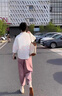 鹿依檸休閑褲女裝套裝2025夏季新款韓版時(shí)尚百搭小個(gè)子休閑顯瘦闊腿褲子 杏色襯衫+卡其褲子 M 曬單實(shí)拍圖