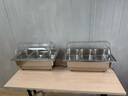 不銹鋼自助餐爐保溫爐電加熱布菲爐食堂酒店自助餐保溫臺打餐臺 塑料蓋三格加深13.5升/可開(kāi)發(fā)票 曬單實(shí)拍圖
