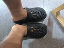 稻草人洞洞鞋男夏季戶(hù)外穿沙灘花園厚底情侶女涼拖鞋防滑透氣 黑 44-45 曬單實(shí)拍圖