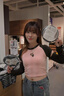 衣品元純欲風(fēng)長(cháng)袖插肩t恤女2025秋新款拼接撞色愛(ài)心修身時(shí)尚百搭上衣 粉紅色 M (95-105斤） 曬單實(shí)拍圖