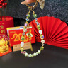 語(yǔ)森憶【中國風(fēng)】手工流蘇串珠手機鏈手提掛鏈手腕短掛繩鑰匙扣掛件女潮 中國風(fēng)綠珠白扇吊墜手鏈[透明 曬單實(shí)拍圖