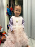 G.DUCKKIDS小黃鴨女童連衣裙春秋兒童公主裙女寶寶蓬蓬裙玫瑰蛋糕紗裙兩件套 粉色 110 cm 曬單實(shí)拍圖