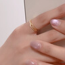 苗秀個(gè)性開(kāi)口食指戒指女時(shí)尚金色小眾設計尾戒裝飾高級感在逃公主指環(huán) 金色開(kāi)口戒指 曬單實(shí)拍圖