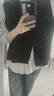 諾嫚娣軻洋氣兩件套時(shí)尚套頭無(wú)袖開(kāi)叉針織毛衣馬甲+百搭寬松簡(jiǎn)約純色襯衫 灰色襯衫+黑色馬甲 XL 曬單實(shí)拍圖
