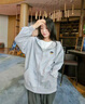 SPAO韓國同款小熊開(kāi)衫衛衣男女同款秋季重磅寬松連帽外套SPWY25SS08LD 灰#SP藍帽子熊-貼布繡 XL 曬單實(shí)拍圖