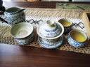 不拙三才蓋碗防燙茶具帶把分茶器帶茶漏過(guò)濾網(wǎng)青花瓷汝窯蓮蓋碗三件套 曬單實(shí)拍圖