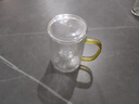 雅集筑茗玻璃茶杯茶水分離玻璃杯帶蓋帶玻璃內膽辦公家用耐熱泡茶杯 曬單實(shí)拍圖
