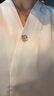 特洛曼白色職業(yè)襯衫女長(cháng)袖V領(lǐng)氣質(zhì)休閑免燙春秋內搭上衣顯瘦雪紡襯衣 曬單實(shí)拍圖