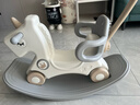 貝易（BeiE）搖搖馬溜溜車(chē)周歲生日禮物嬰兒玩具搖搖車(chē)木馬兒童搖馬寶寶 5合1-卡其米-不帶坐墊 曬單實(shí)拍圖