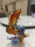 琉璃工藝品水晶紅錦鯉九魚(yú)擺件新房子喬遷新居禮物輕奢高檔裝飾品 九魚(yú)成龍躍（金紅色） 小號 曬單實(shí)拍圖