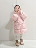 G.DUCKKIDS品牌童裝兒童羽絨服女童中長(cháng)款加厚保暖外套女孩冬裝洋氣羽絨衣服 粉色 90 曬單實(shí)拍圖