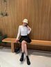 星期六時(shí)裝靴女靴美拉德中筒馬丁靴2025秋冬爆款西部牛仔復古短靴子女 棕色 37 曬單實(shí)拍圖