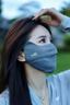 LUCYLEE日本口罩女高顏值2025新款防紫外線(xiàn)遮陽(yáng)防曬防塵透氣冰絲防護面罩 護眼角-暗夜黑（雙層設計，高倍防曬） 均碼 曬單實(shí)拍圖