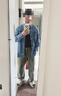 Levi's李維斯25年新款男士ins風(fēng)美式復古水洗做舊休閑牛仔襯衫 竊藍色 L 曬單實(shí)拍圖