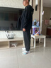 李寧拉鏈外套復(fù)古連帽開衫春季校園風(fēng)男女款印花衛(wèi)衣AWDU857 曬單實(shí)拍圖