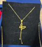 中國(guó)黃金（CHINA GOLD）蝴蝶黃金項(xiàng)鏈女99足金珠子流蘇吊墜生日禮物送女朋友老婆 足金蝴蝶掛墜【贈(zèng)S925鏈】+摯愛禮盒【紀(jì)念品】 曬單實(shí)拍圖