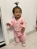 哈趣猴嬰兒秋季衣服純棉長袖內(nèi)搭男童女童秋衣套裝三件套兒童外出服睡衣 粉紅色 90 【建議80-90cm，21-25斤寶寶】 曬單實拍圖