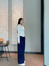 趣米樂藏青色美式運(yùn)動(dòng)休閑褲女春秋季新款潮流小個(gè)子寬松顯瘦闊腿衛(wèi)長褲 藏青色 L 曬單實(shí)拍圖