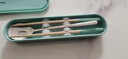 玉米（CORN）便攜餐具兒童筷子勺子套裝小學(xué)生外出一人用合金筷勺三件套收納盒 曬單實(shí)拍圖