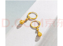 周六福5G工藝黃金耳環(huán)女相思水滴球足金耳墜計價(jià)A099598 一對 約2.71g  曬單實(shí)拍圖