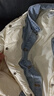 森馬（Semir）羽絨服女中長(cháng)款防潑水拼接牛仔潮酷個(gè)性冬抗靜電寬松輕薄外套 奶白（白鴨絨）10501 M 曬單實(shí)拍圖