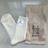BEEFFSOCKS男女 中國制有機棉加厚粗線(xiàn)針織復古堆堆襪日系 秋冬中筒襪男襪中筒-米色 襪筒20cm均碼 43-46碼 /一雙 曬單實(shí)拍圖
