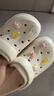 ECAC卡皮巴拉洞洞鞋女夏外穿2025新款厚底防滑沙灘包頭踩屎感軟底拖鞋 白色【雪糕皇冠兔軟底不臭腳】 40-41 推薦39-40腳 曬單實(shí)拍圖
