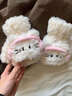 途尊新款可愛(ài)貓咪可翻蓋毛絨手套女2025年秋冬季加厚保暖防寒騎行耳罩 貓咪翻蓋手套【粉白色】 曬單實(shí)拍圖