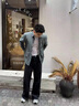 皮爾卡丹（pierre cardin）真口袋免燙襯衫男士純棉寬松版七分袖襯衣工裝休閑男裝外套夏季男 20315/T10豆綠色 XL 曬單實(shí)拍圖
