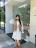 香影【云朵出逃】波西米亞杏白色連衣裙女2025秋新款萊賽爾天絲裙 杏色 S 55/80A/85-95斤 曬單實(shí)拍圖
