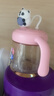 貝親兒童牛奶杯1-3歲寶寶喝水喝奶PPSU直飲奶瓶雙吸管水杯 粉色330mL 曬單實(shí)拍圖