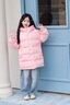 雪中飛兒童羽絨服2025新款女童簡約面包羽絨服男童時尚加厚保暖羽絨外套 淡粉色 120 曬單實(shí)拍圖